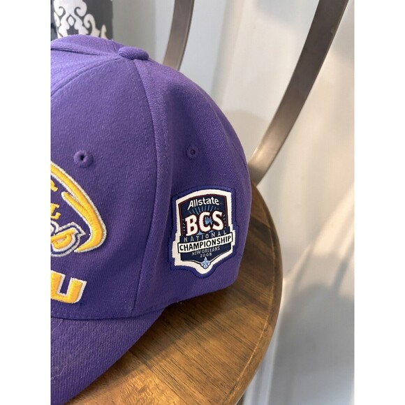 LSU TIGERS 3-Time National Championship Embroidered Strapback Hat BCS Patch - Picture 2 of 5